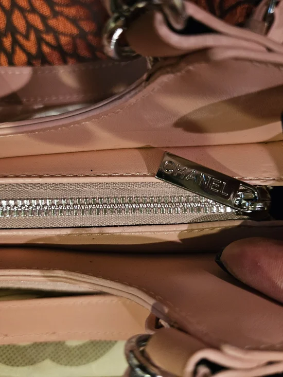 Pink Quilted Logo Mini Tote with Detachable Strap - Picture 3 of 5